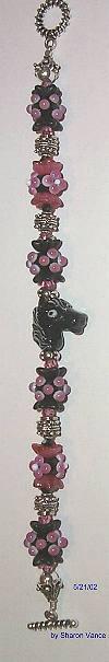 Hot Pink Horse Bracelet-Sharon Vance 2002